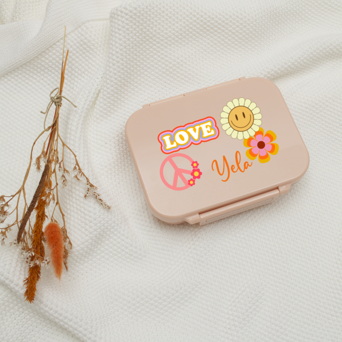 Kosmetikdose, Make-up-Box, Rosaetui, Aufkleber, Blumenmuster