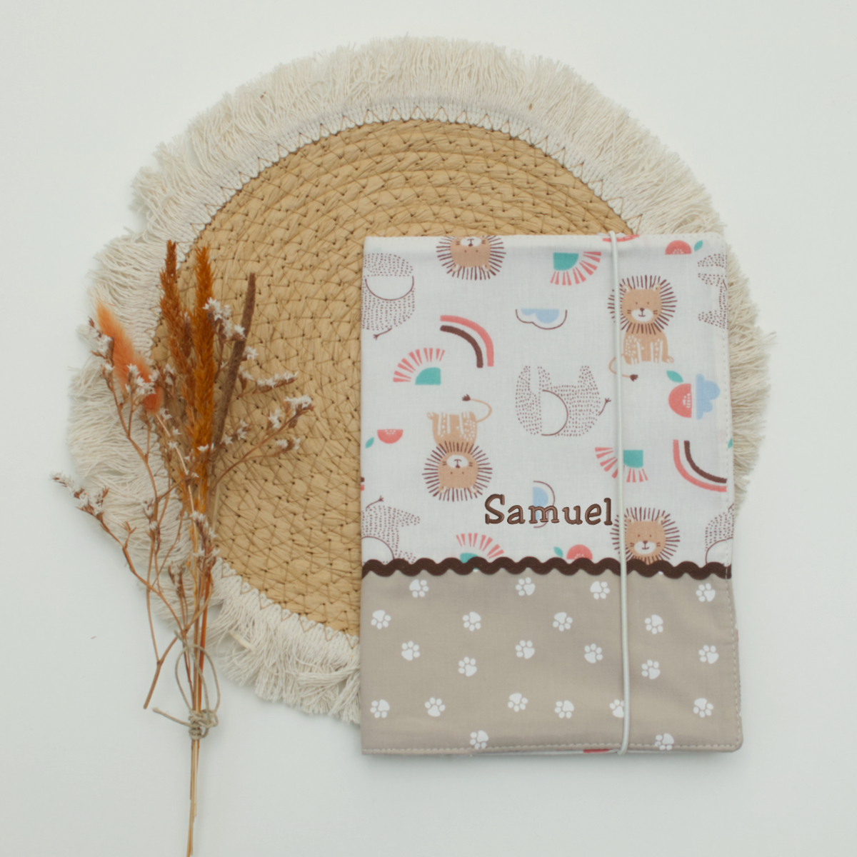 Kinderdecke, Löwen Muster, Bedrucktes Stofftuch, Personalisiertes Geschenk, Wohndecke