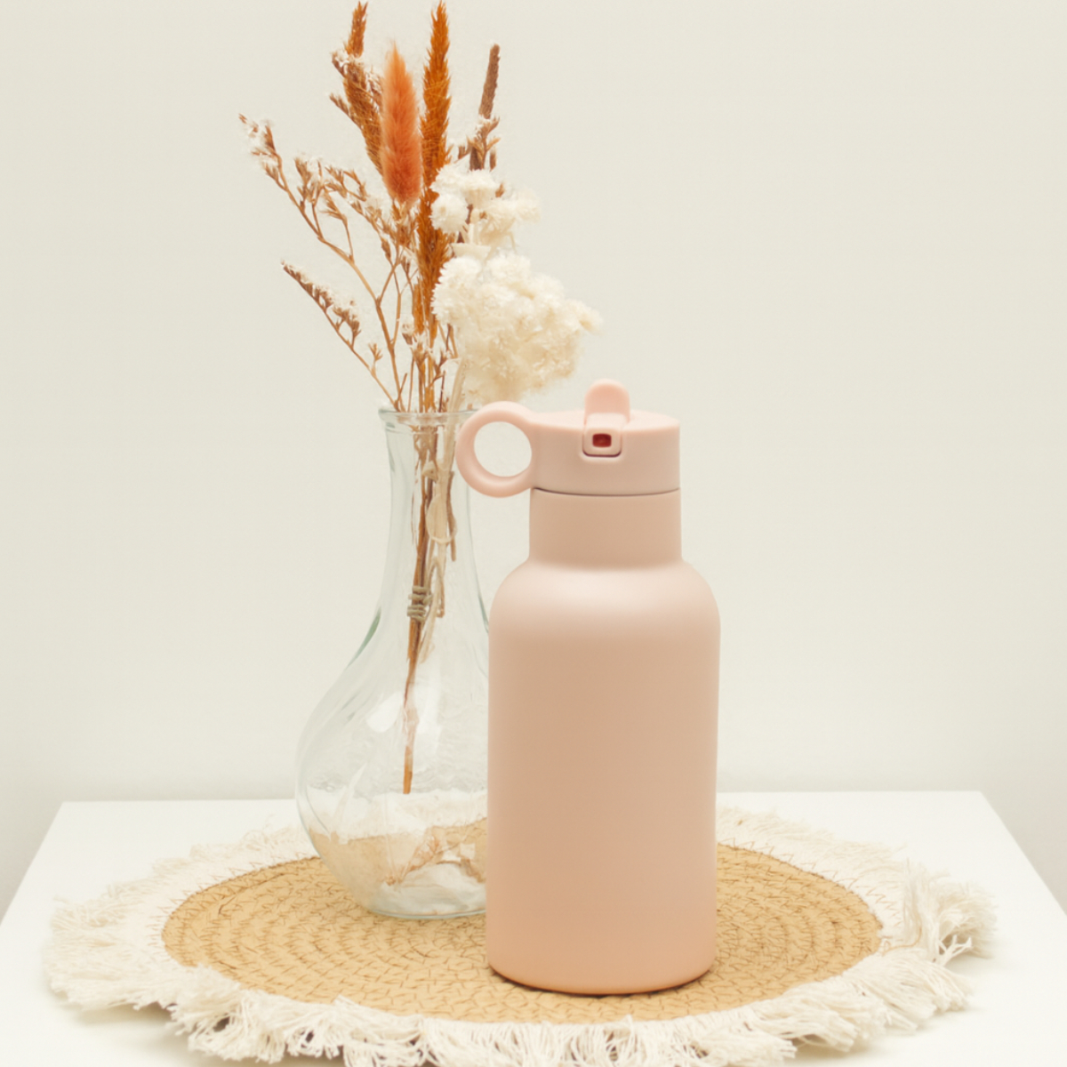 Trinkflasche, Schraubverschluss, Rosa, Kunststoff, Flasche mit Deckel