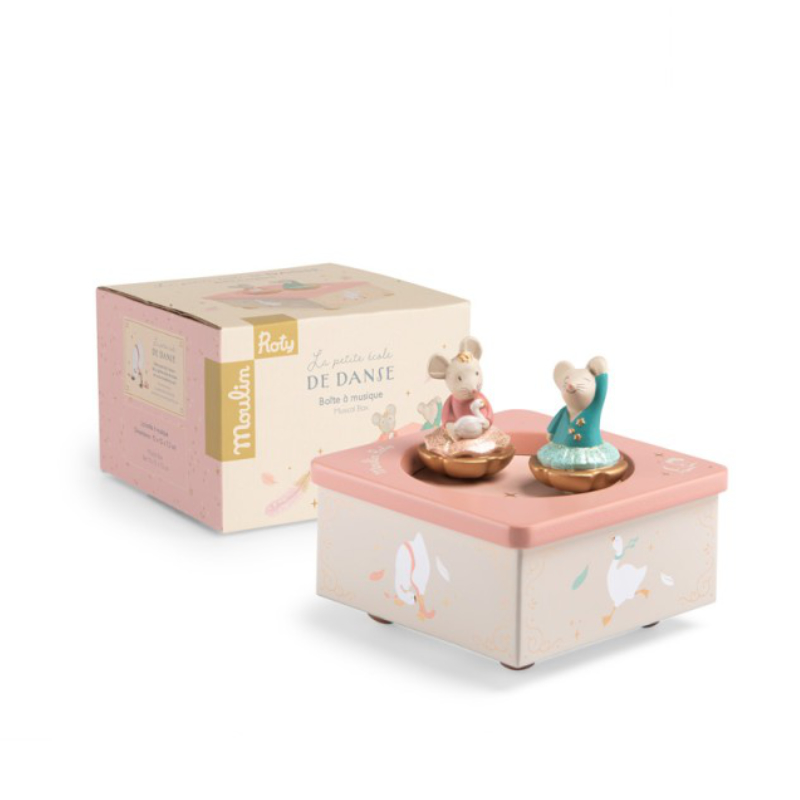 Musikalische Schmuckdose, Tanzende Mäusefiguren, Schmuckkästchen, Ballerina-Figuren, Mäuse-Statue
