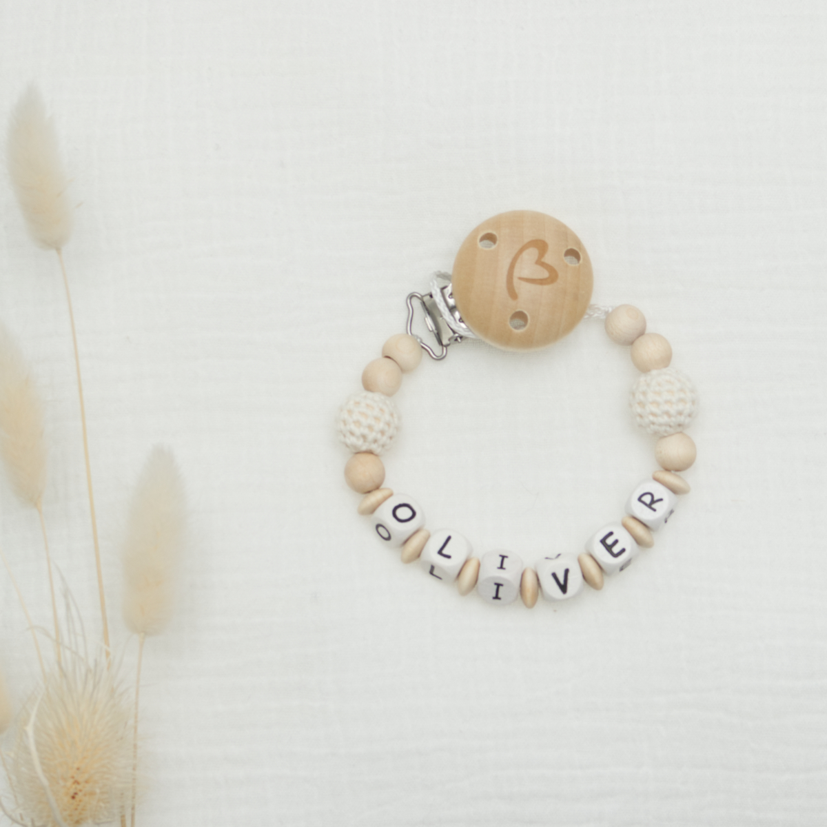 baby, teething, holz, perlen, clip-on
