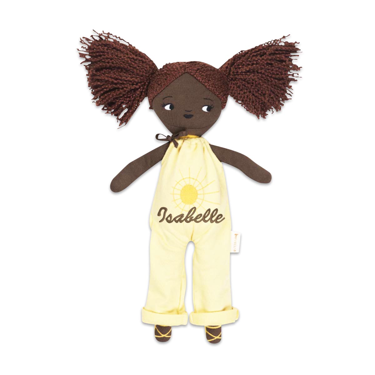 Puppe, Stoffpuppe, Haarpferd?, Jersey?, Namenstext-Isabelle?