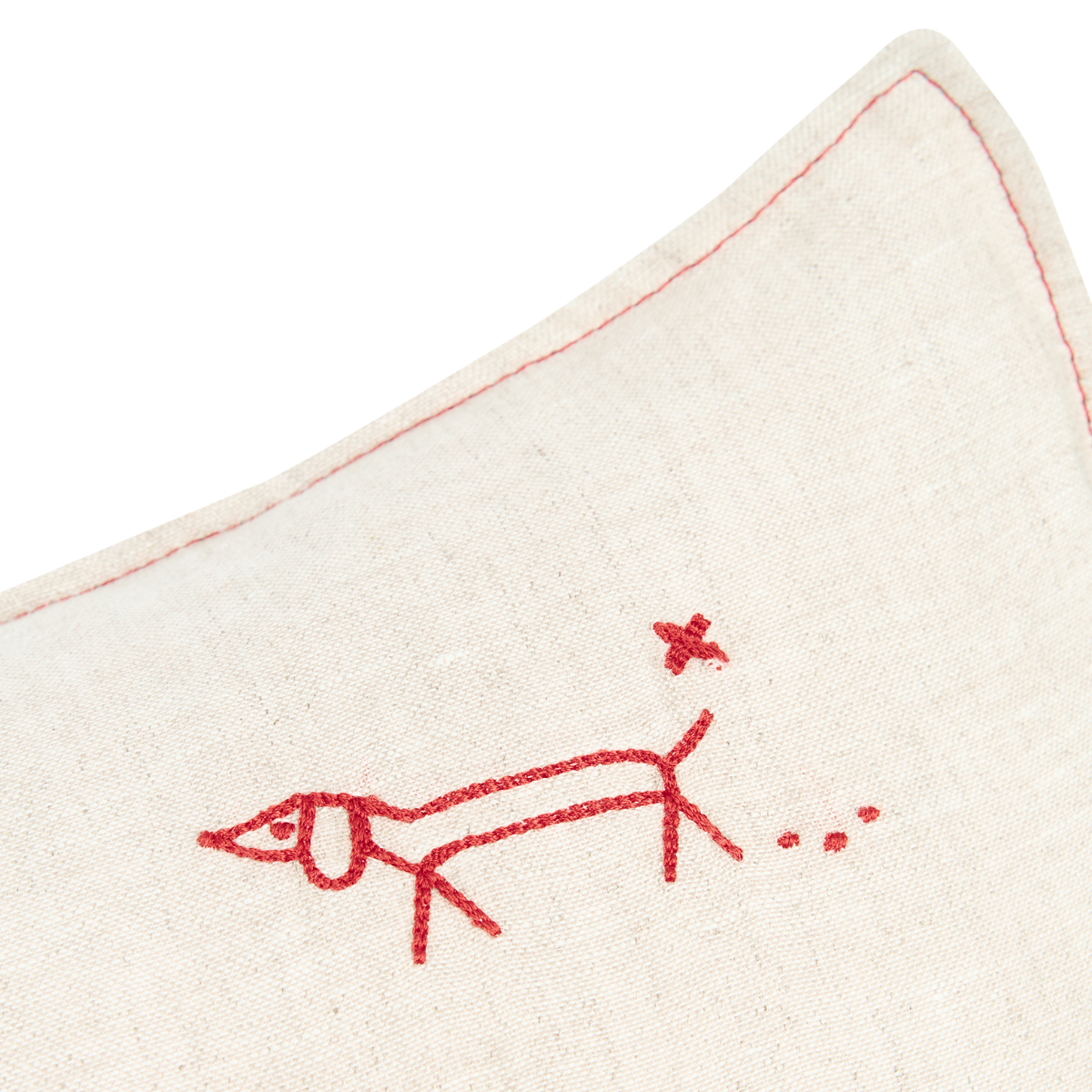 Textil, Leinwand, Stickerei, rote Stickerei, Ecke Muster