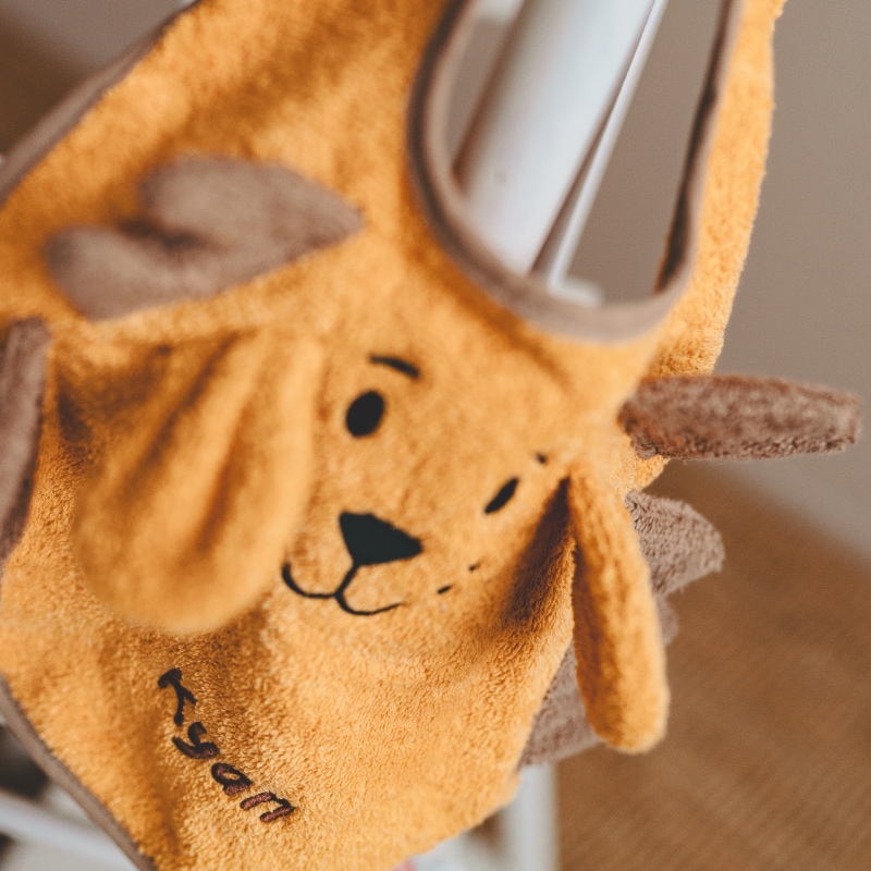 Kinderhandtuch, Alltagsartikel, Kapuzentuch, Kuscheltierform, Textil
