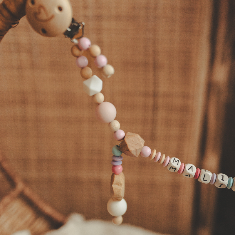 baby teether, beads, wooden toy, letter beads, malili