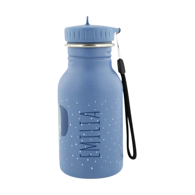 Wasserflasche, Fitnessflasche, blaue Flasche, Trageschlaufe, Metallkappe