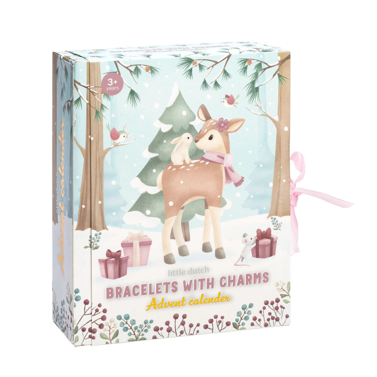 Adventskalender, Armbänder mit Charms, Winterlandschaft, Rentier, Geschenkbox
