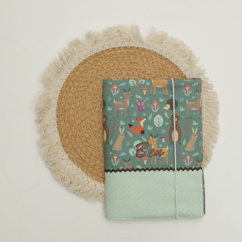 Reisepasshülle, Notizbuch, Muster, Tiermotiv, Gurtband