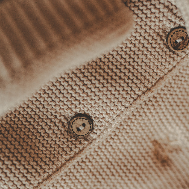 strick, gewebe aus strick, Knopf, beige, texturiertes strickmaterial