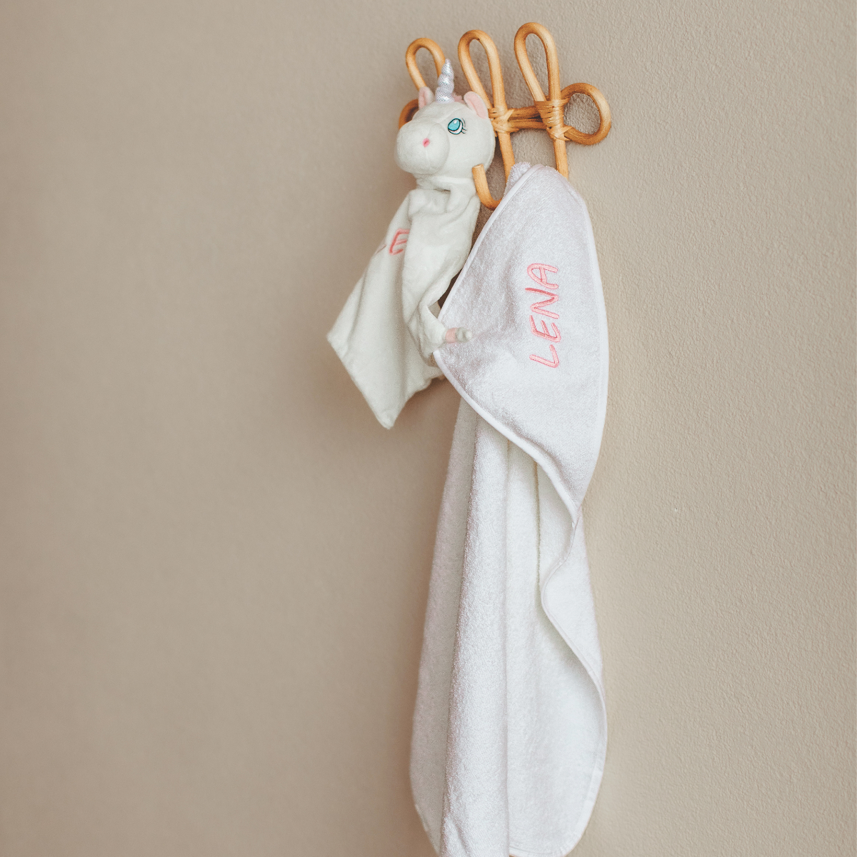 Kinderhandtuch, Unicorn, Sammel-Accessoire, Weiß, Aufhänger
