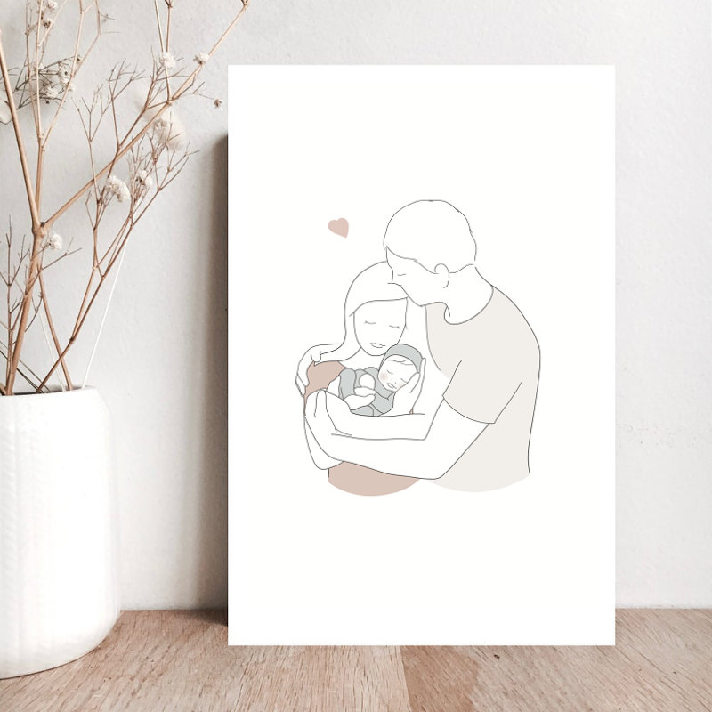 Baby, Newborn, Family, Mutter und Kind, Kunstdruck