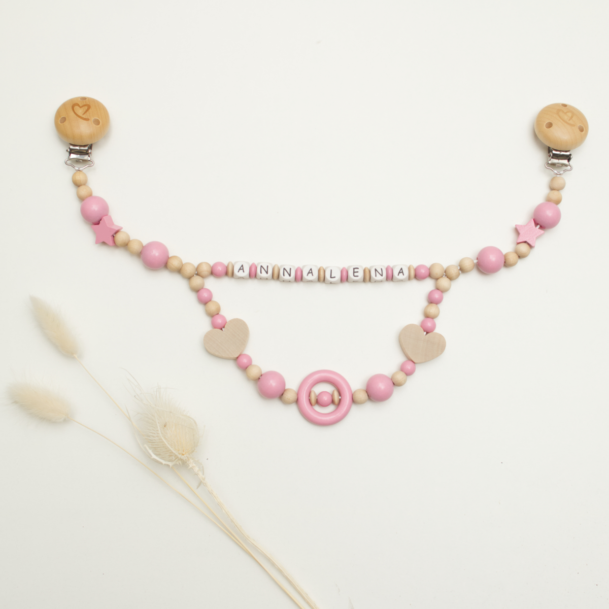 baby, necklace, perlenkette, pink, holz