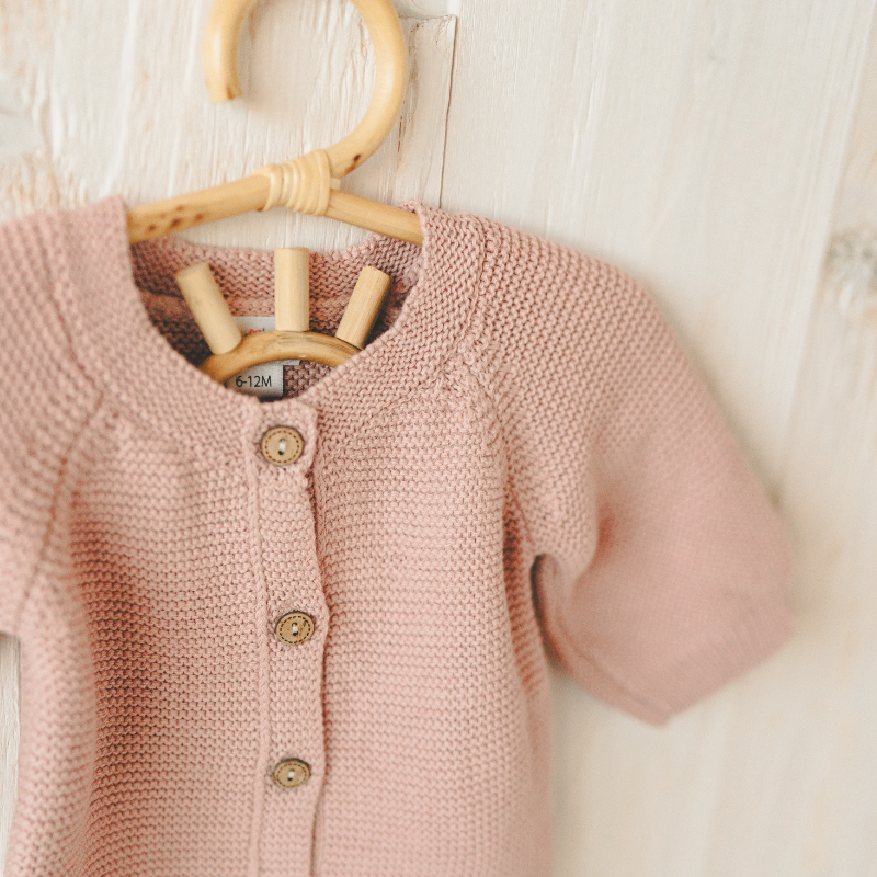 Babycardigan, Strickjacke, Rosa, Knöpfe, Kurzarm