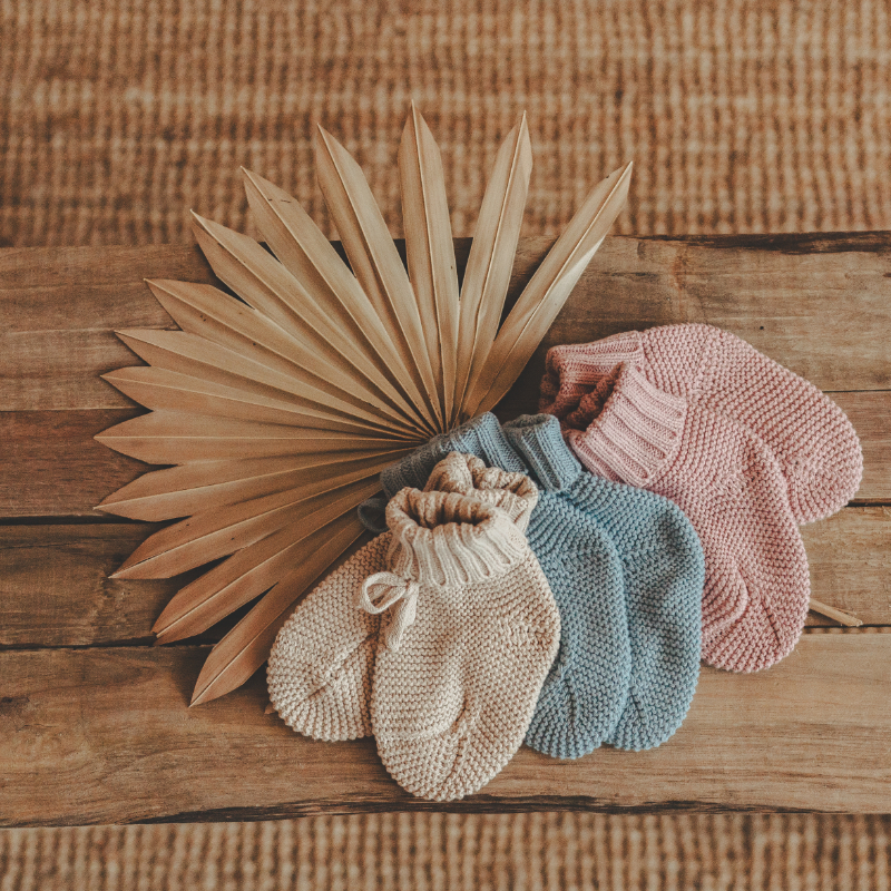 Socken, Strick, Baby, Pastell, Gefaltet