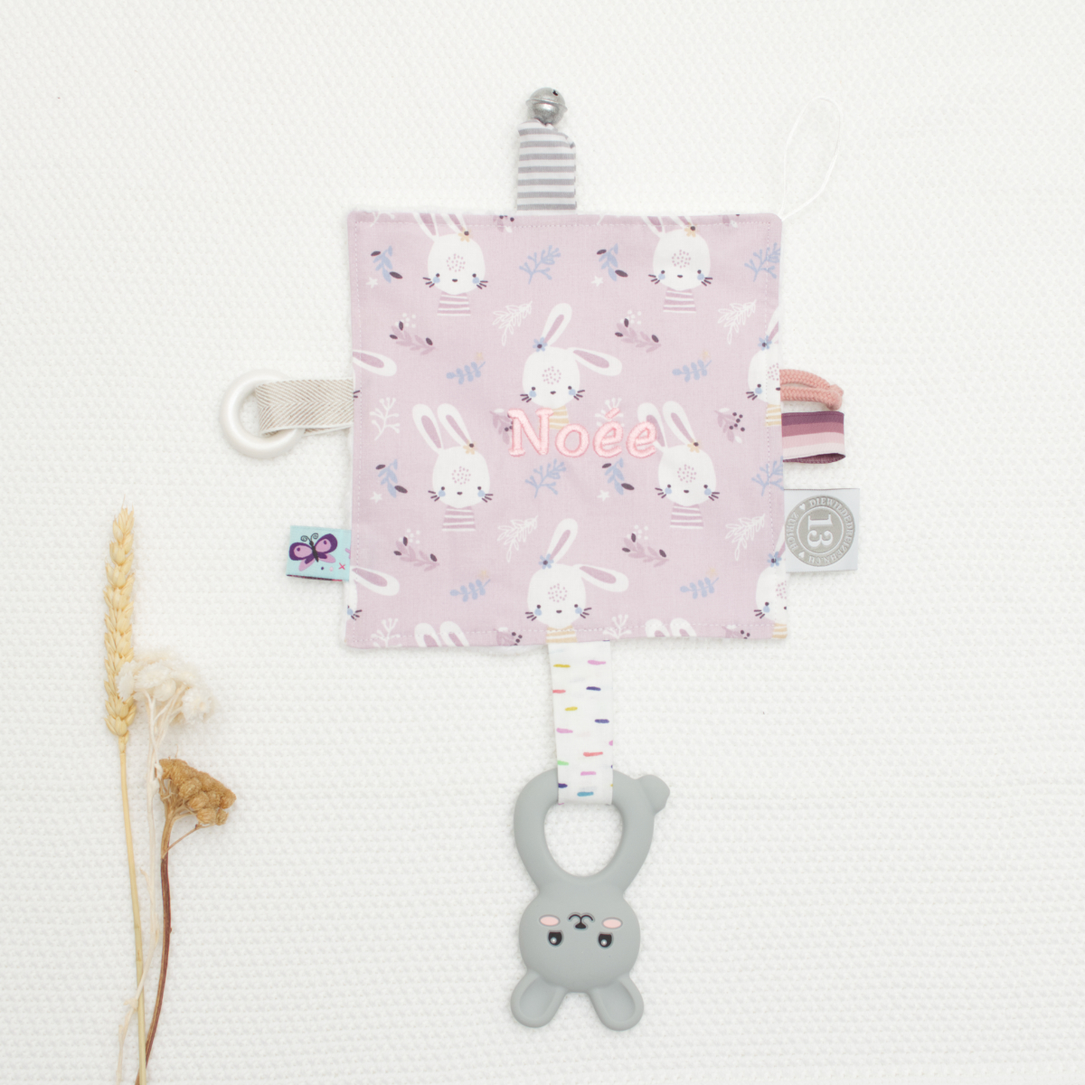 Spieluhr, Stoffbuch, Mitgebsel, Babyspielzeug, Rabbits Muster