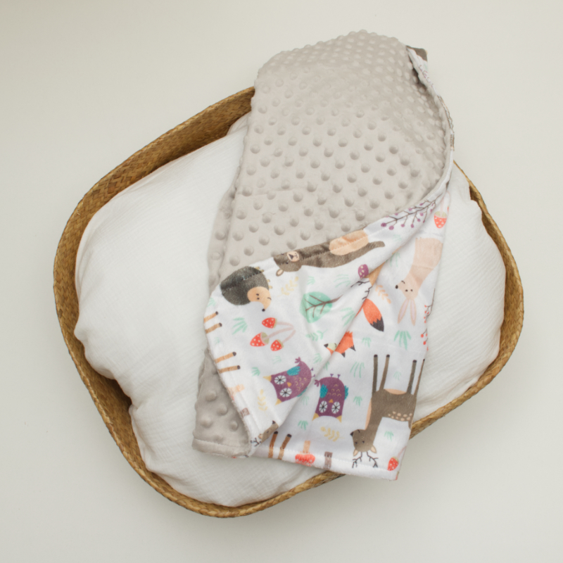babydecke, Minky-Struktur, gewebter Korb, Muslin-Decke, niedliches Muster