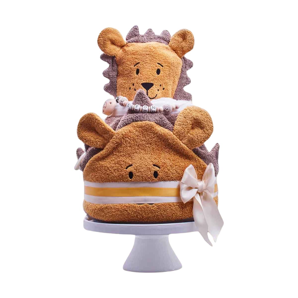 Teddy-Kuchen, Stapel-Tier, Zuckerteig, Buchstabenkette, Samt-Tier