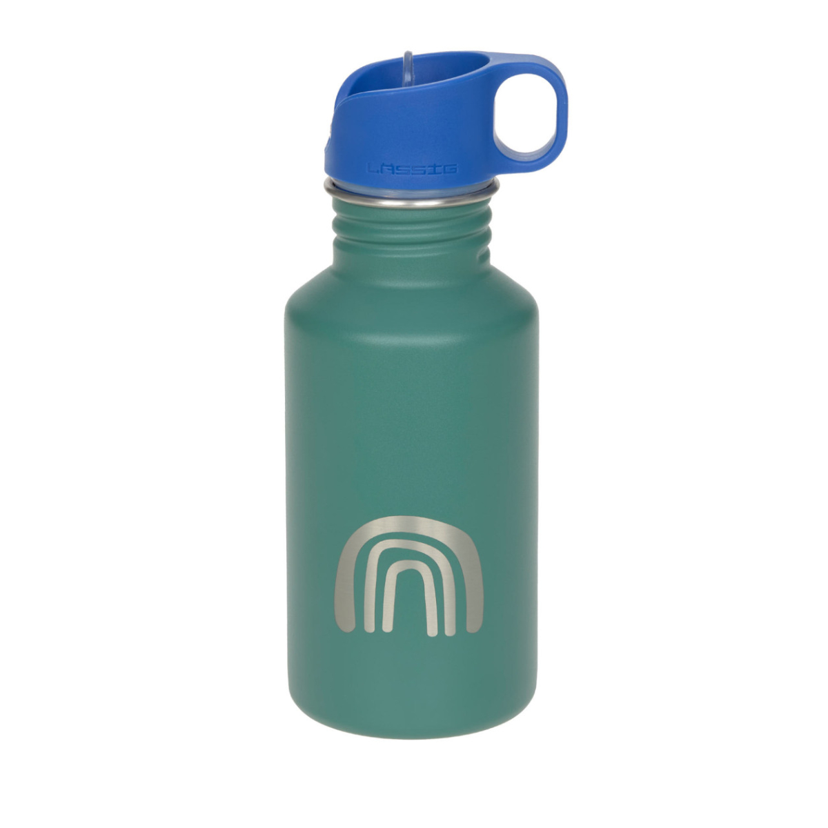 wasserflasche, stahlflasche, grün, trinkverschluss, schraubdeckel