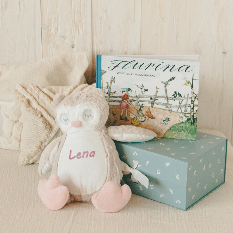 Plush-Spielzeug, Teddybär, Namen-Poncho?, Buch, Geschenkbox