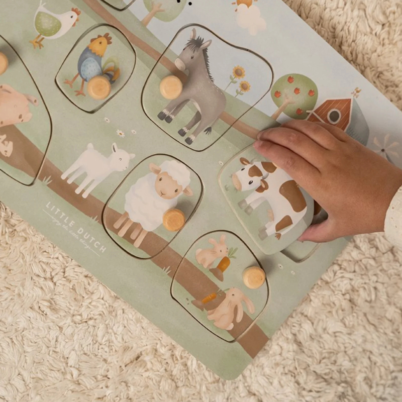 Holzpuzzle, Tierpuzzle, Kinderpuzzle, Kauartikel, Handgriff