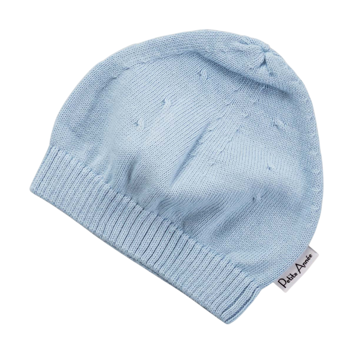 Baby-Mütze, Strickmütze, hellblau, Rippbündchen, weiches Material