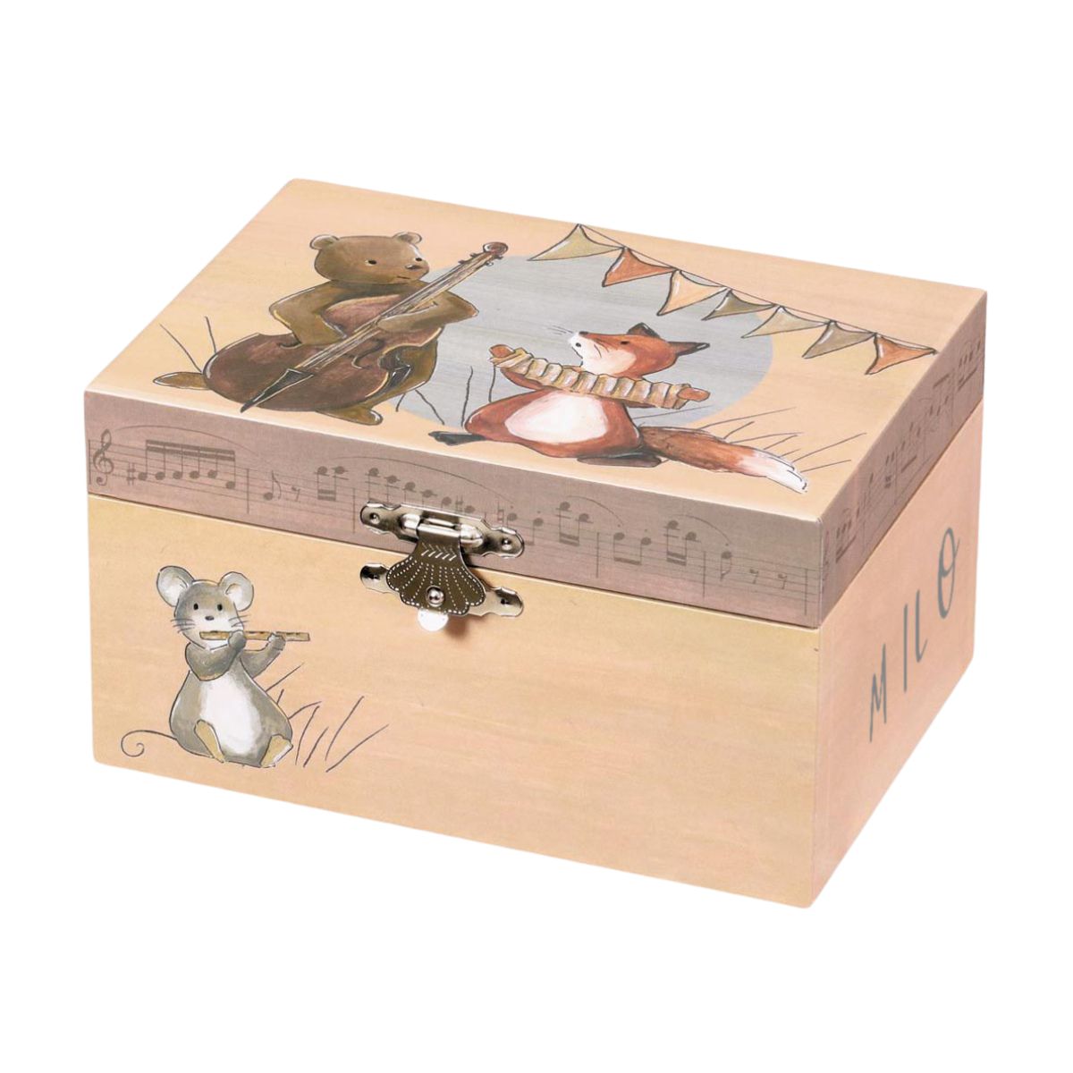 Holzbox, Maus-Musiker, Fuchs-figur, Musikbox, Holzgeschenk