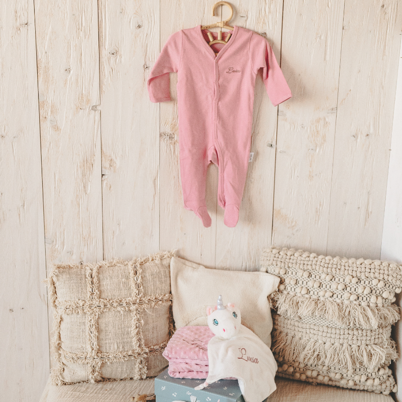 Baby, Einteiler, Pink, Footed, Weich