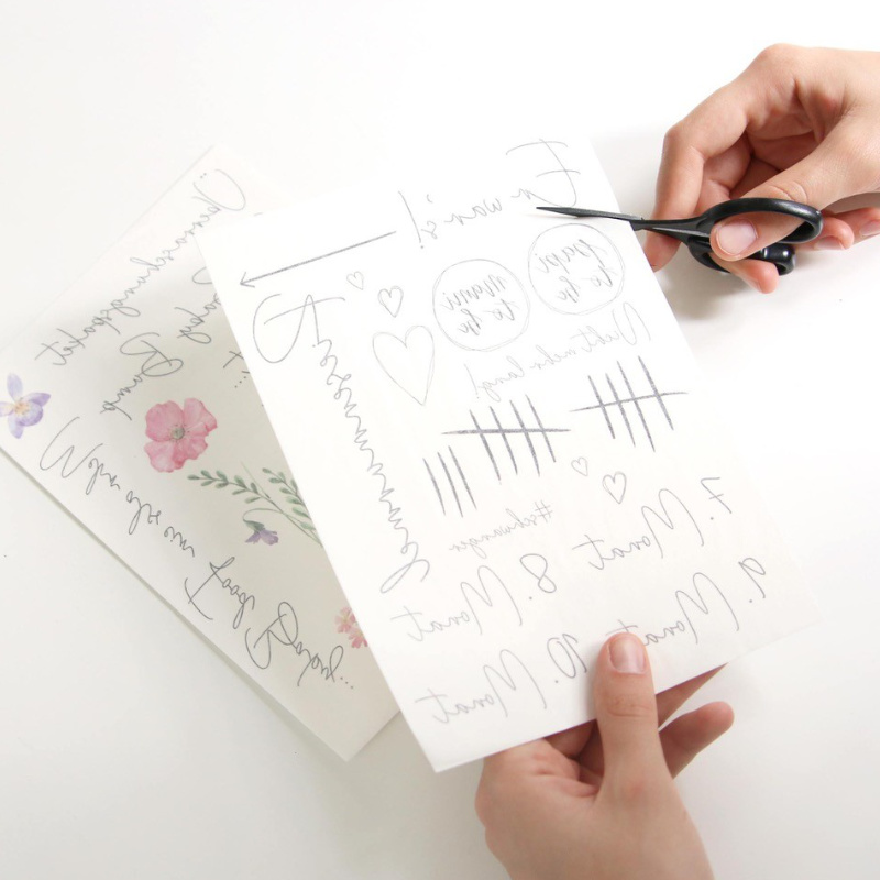 Schmuckkarte, Handschrift, Kartenpapier, Schere, Muster