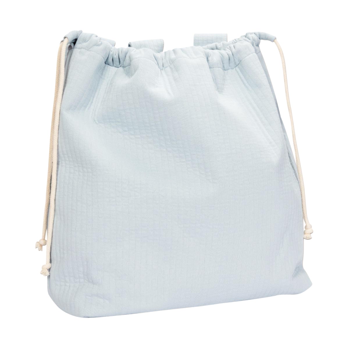 Drawstring-Tasche, Hellblau, Kordelzug, weiches Gewebe, Beutel