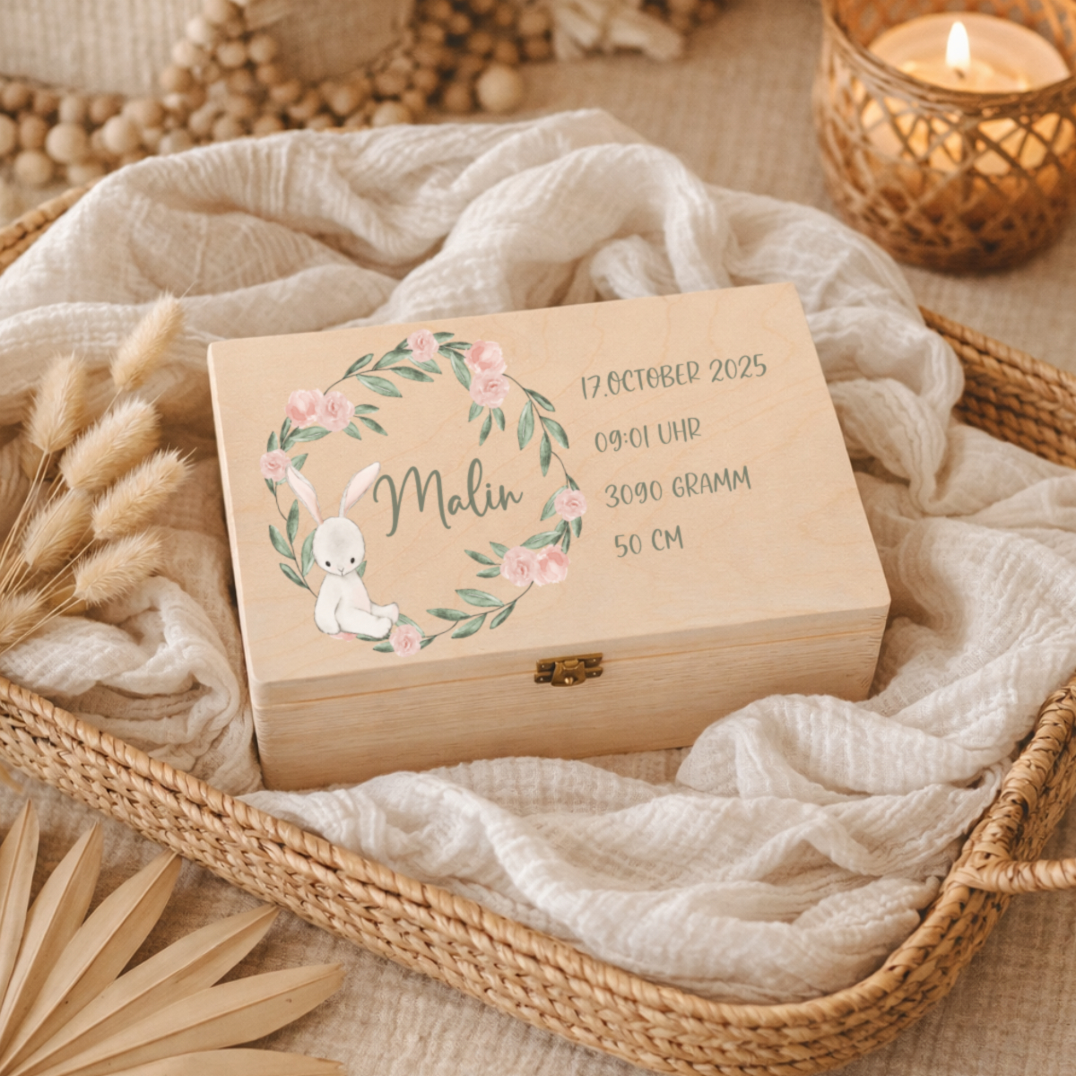 holzbox, holzkiste, babygeschenk, personalisierte box, wochengeburt