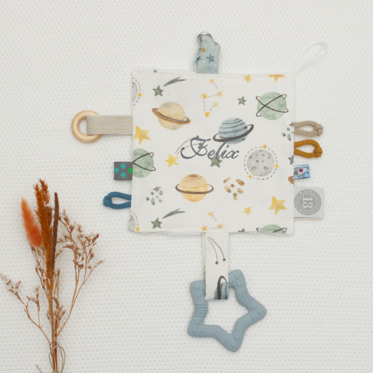 Spielzeugbuch, Kinderbuch, Stoffbuch, Planetenkreise, Hängespielzeug