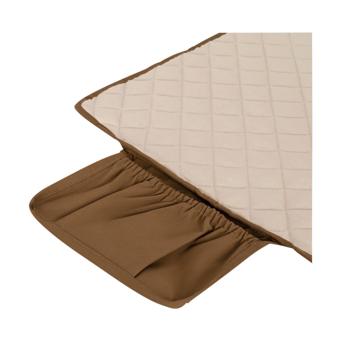 quilted mat, brown edge, padded mat, rectangular mat, accessory