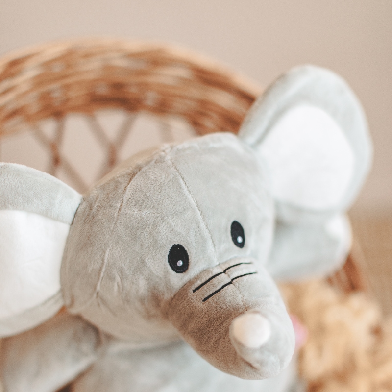 plush, elephant, gray, soft, toy