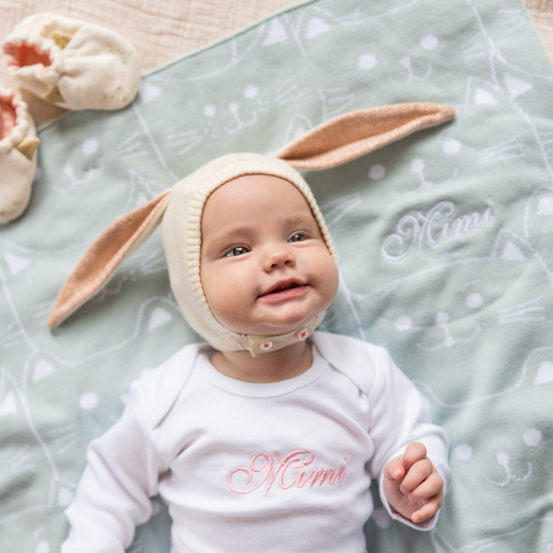 Baby, Baby-Overall, Hasenkopf Mütze, strickmütze, weiches decke