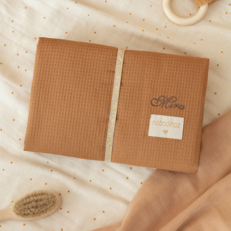 baby-Album, Fotoalbum, braun, texturiert, elastischer-Span