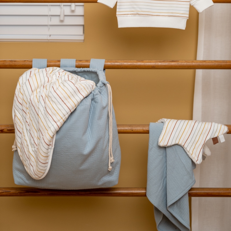 tote bag, backpack, cotton, blue, stripes