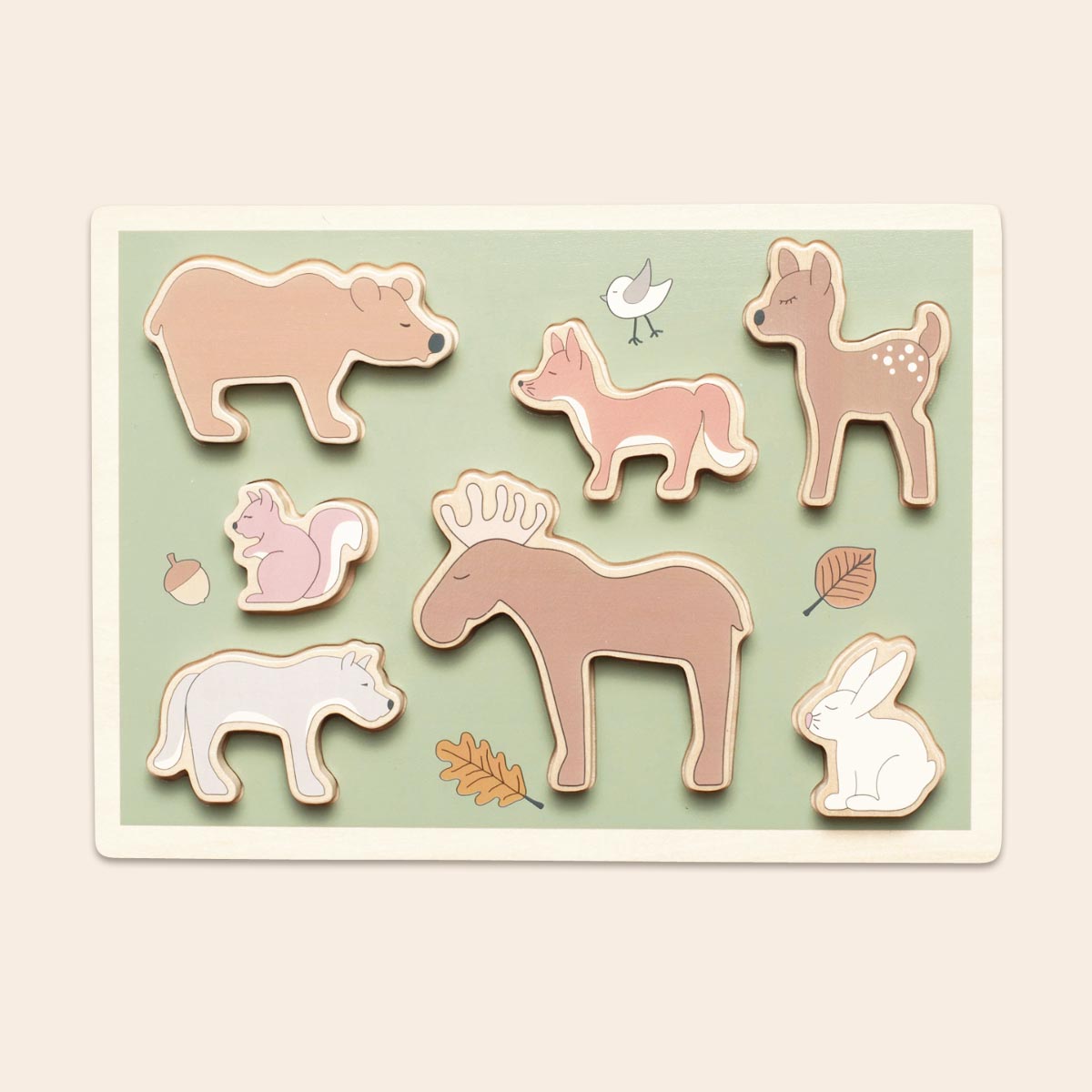 Holzpuzzle, Tierfiguren, Holzpuzzle, Tierfiguren, Elch, Eichhörnchen