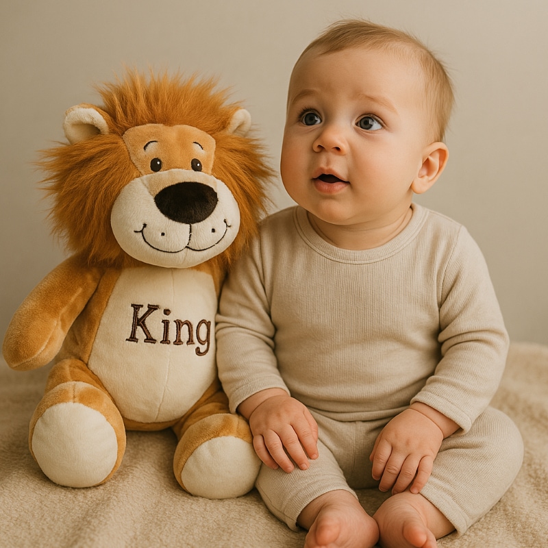 Spielzeug, Stofftier, Löwe, King-Print, Baby