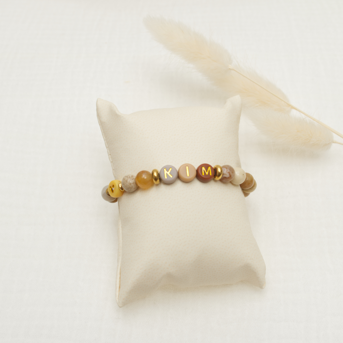 Armband aus Perlen, Kimi, Perlenarmband, neutralfarbig, Holz- bzw. Steinperlen