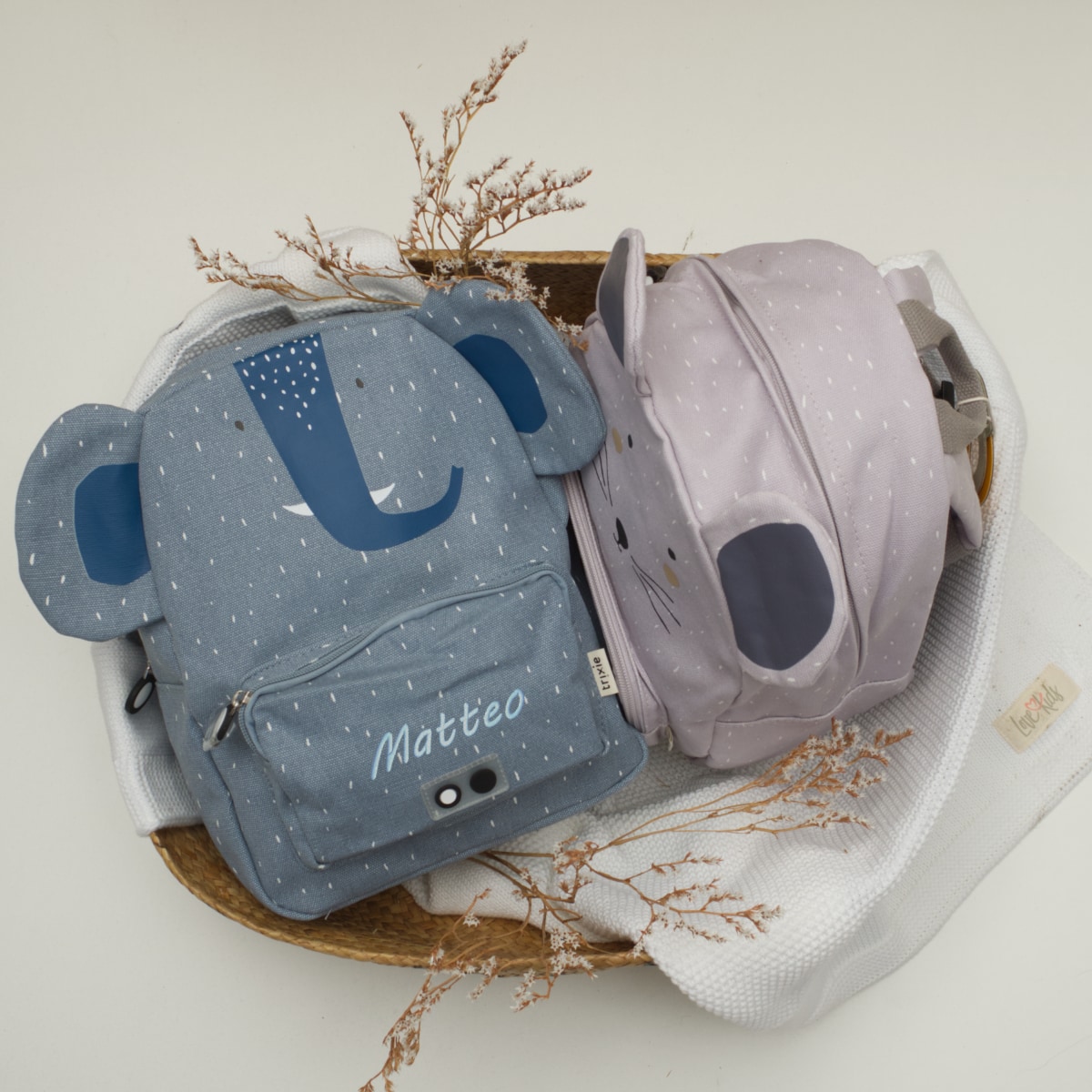 Rucksack, Kindergarten, Koala-Design, Blau, Gemustert