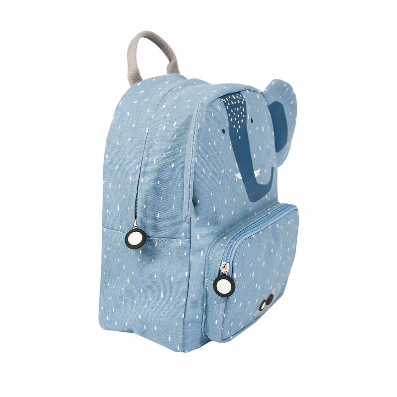 Rucksack, Kinder-Rucksack, Pünktchenmuster, hellblau, Vortasche