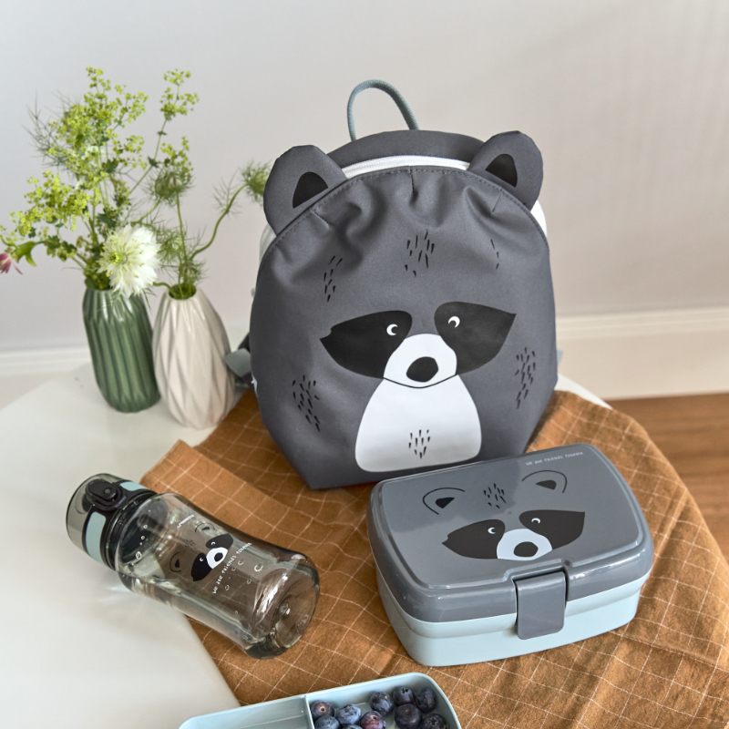 Rucksack, Tasche, Tiermotiv, grau, Kunststoff?