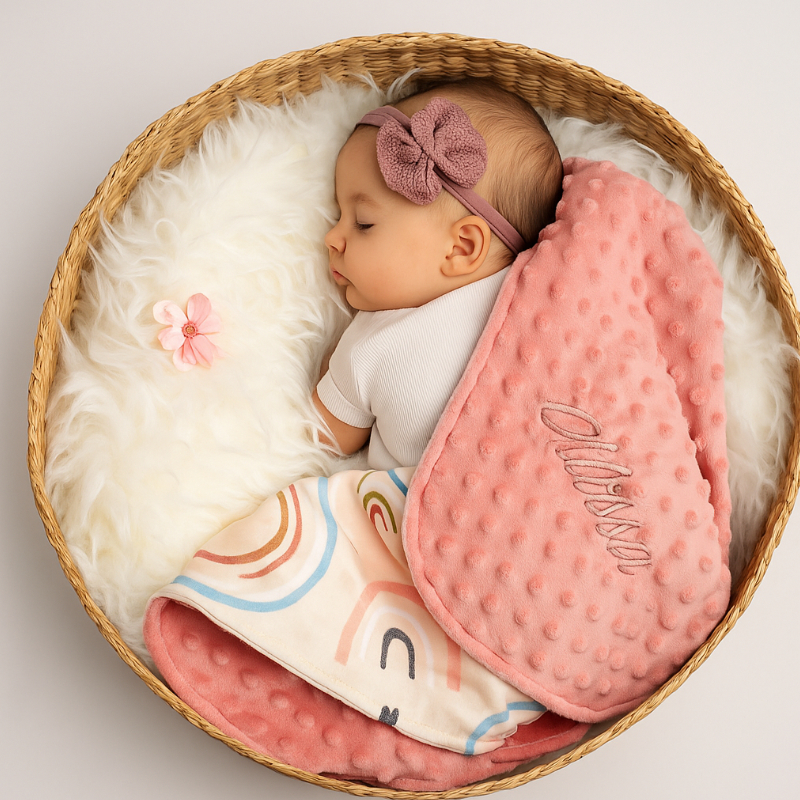 baby, baby_nap, pink_blanket, basket, swaddle