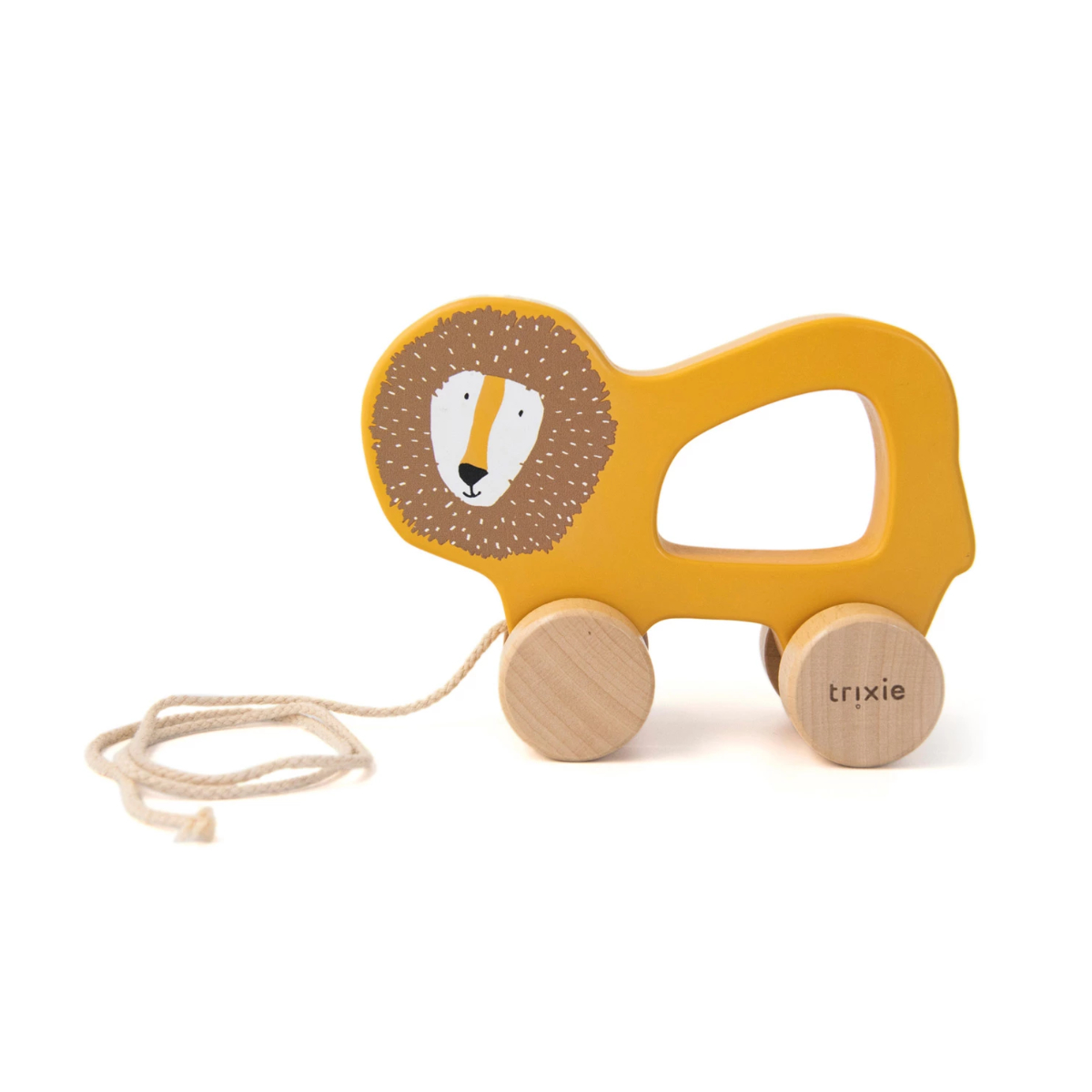 Kinderspielzeug, Holzauto, Tiermotiv, Gelb, Räder aus Holz