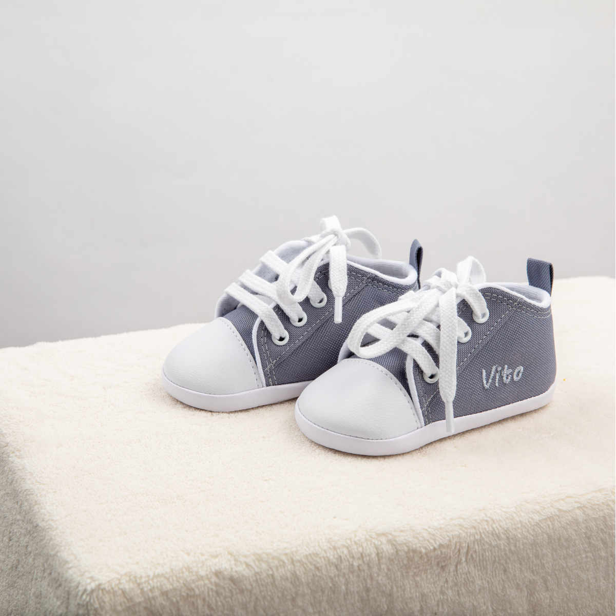Babyschuhe, Sneaker, Kunstleder, Grau, Lederimitat