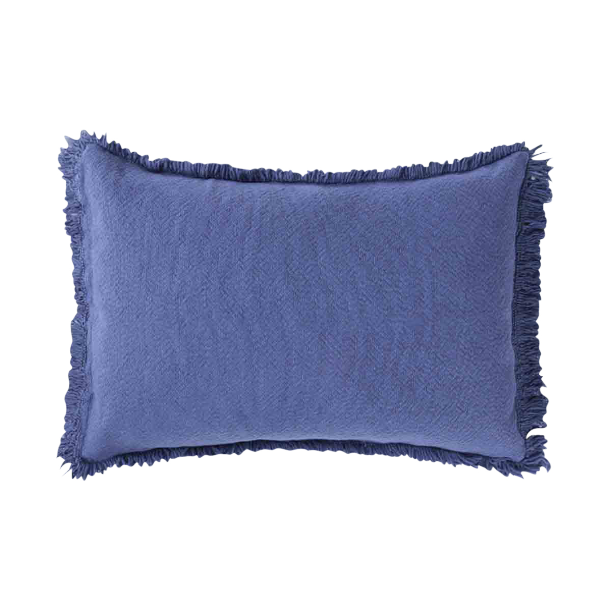 kissen, kissenbezug, fransen, blau, textil