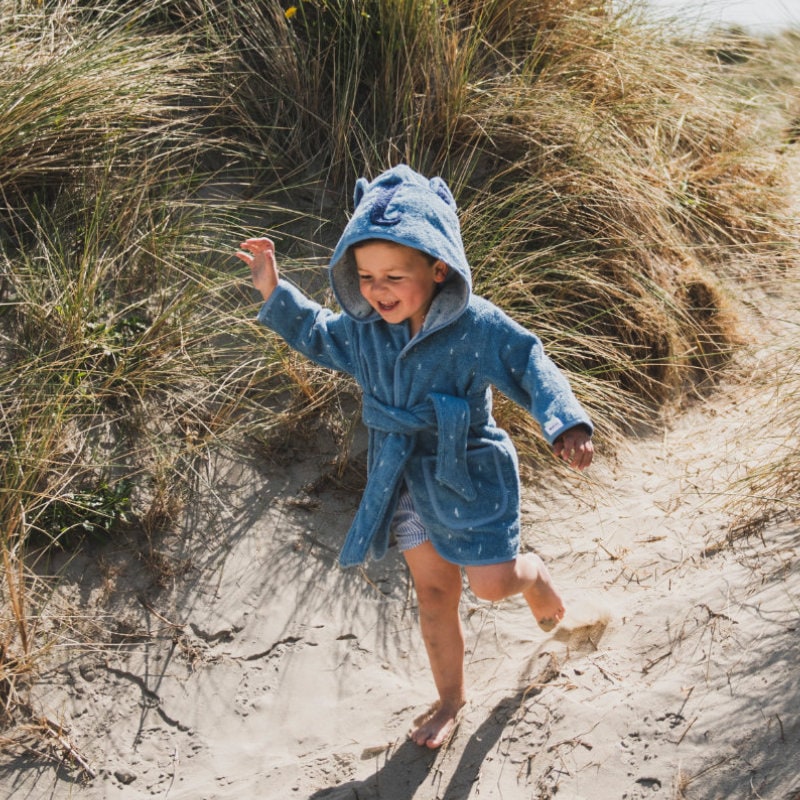 Kinderbadetuch, Hüte, Sandstrand, Kapuzenrobe, blau