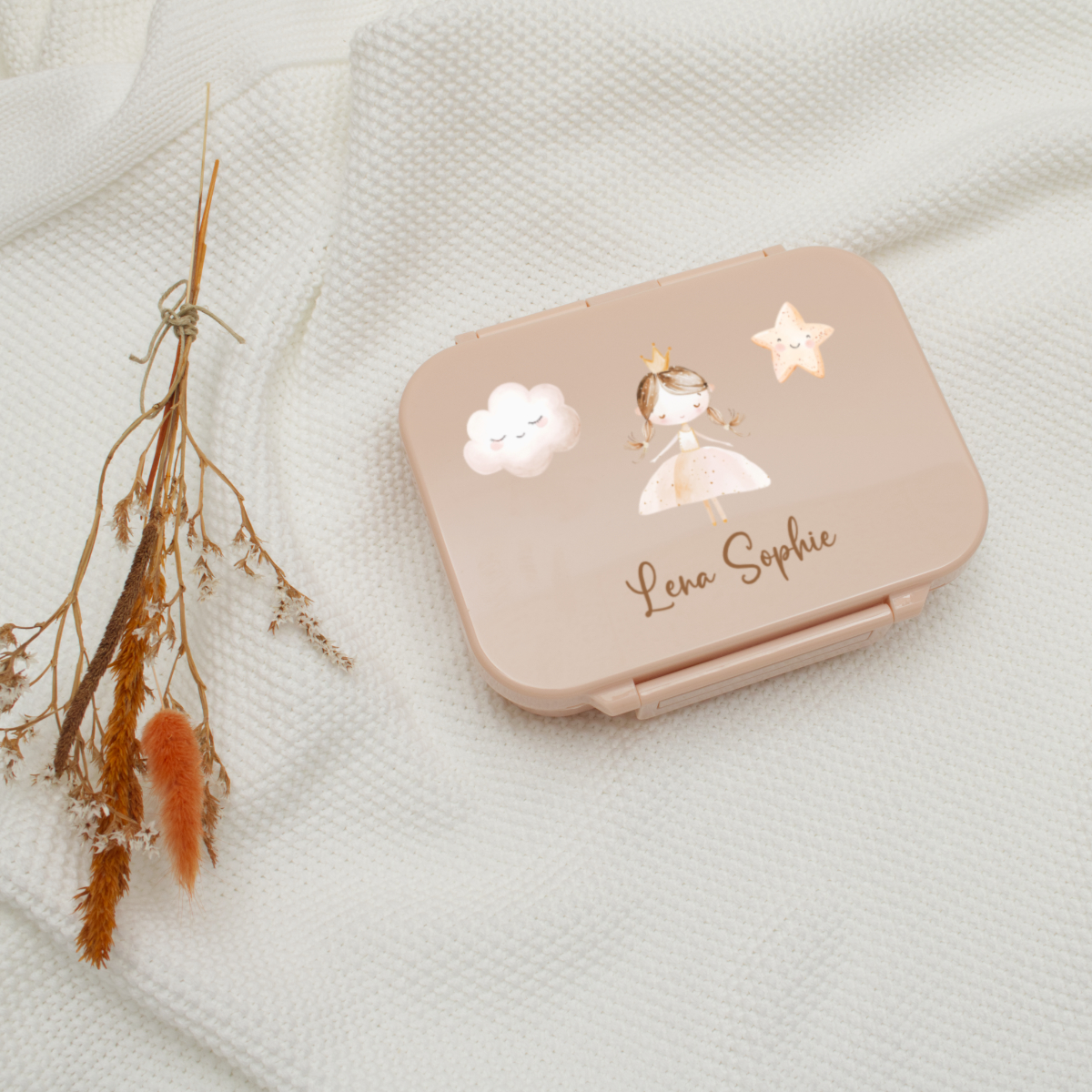 Kinderbox, Trinkdosen-Set, Pastellrosa, Mädchen-Design, Personalisierte Geschenkbox