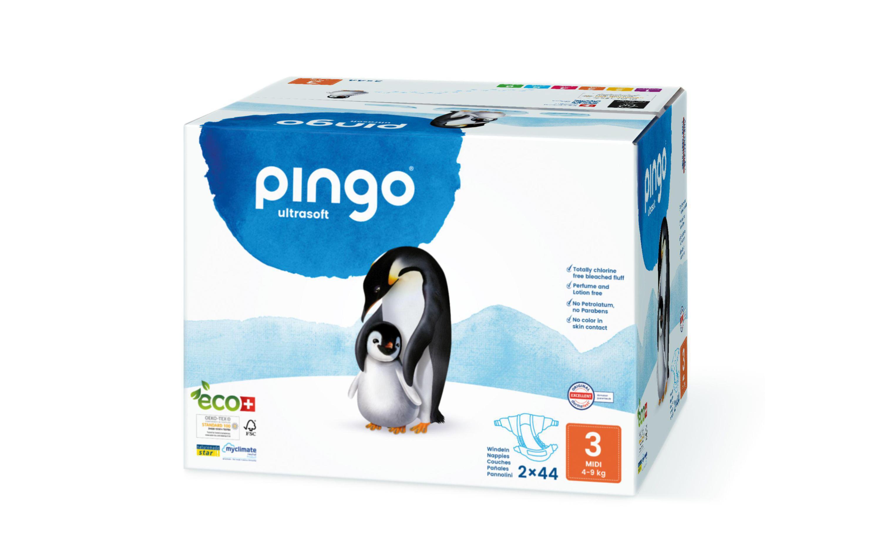 Windel, Ultrasoft, Pinguin-Design, 2x44, Größe 3 MIDI