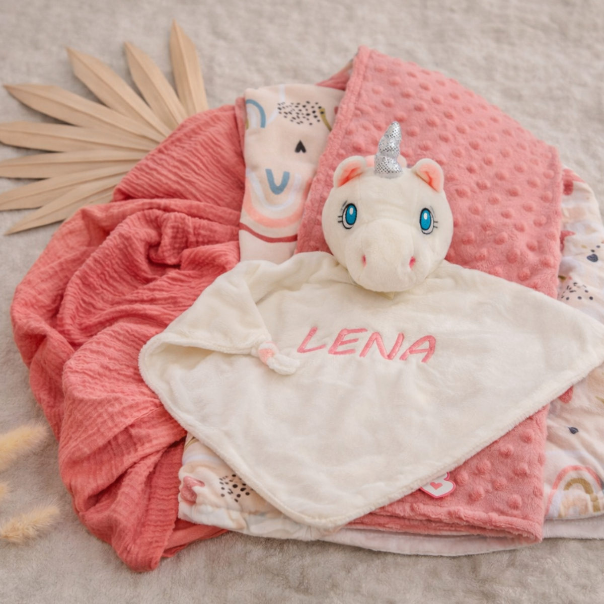 Plushie, Decke, Personalisierte Merkmale, Einhorn, Kuscheltier für Kinder